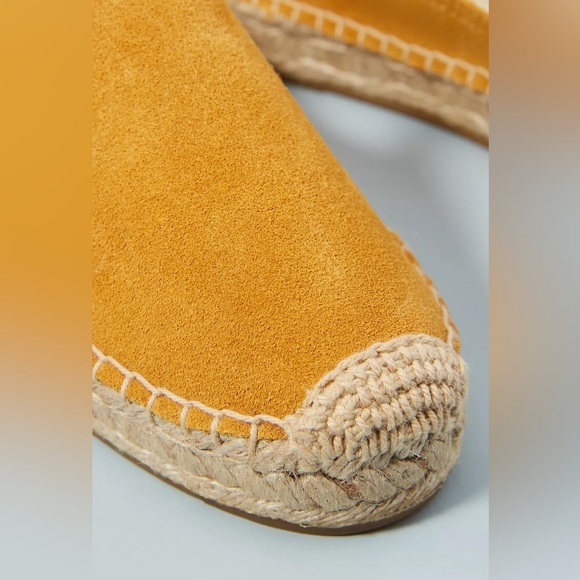 Anthropologie Soludos Platform Suede Espadrilles in Mustard Yellow New - Picture 3 of 13